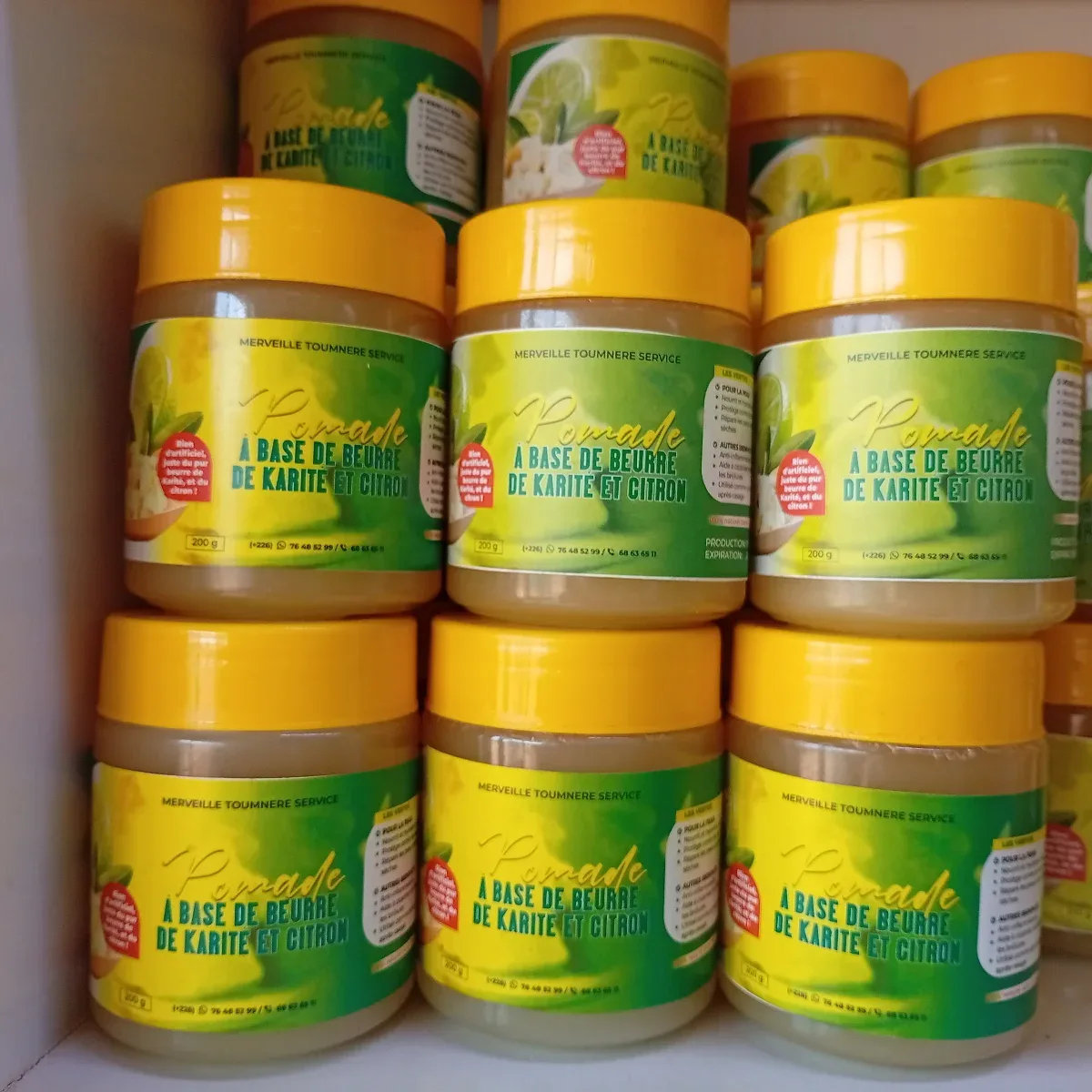 Pommade à base de beurre de karité+du citron 